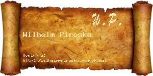 Wilheim Piroska névjegykártya
